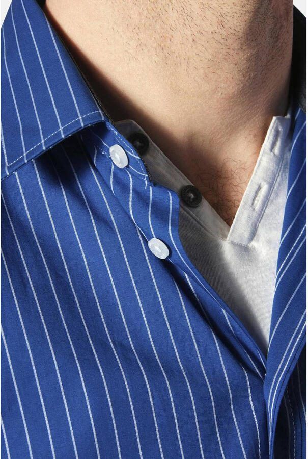 Jan Vanderstorm casual overhemd blauw - Foto 3