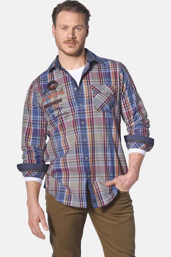 Jan Vanderstorm casual overhemd blauw