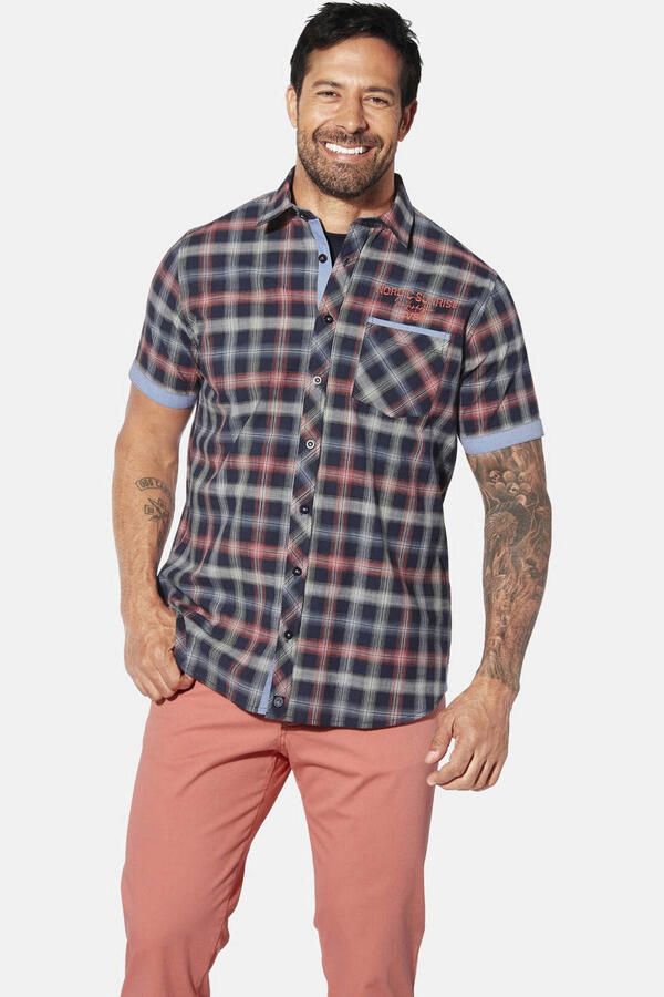 Jan Vanderstorm casual overhemd donkerblauw