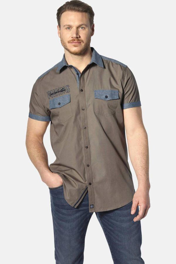 Jan Vanderstorm casual overhemd HERKKO Plus Size beige - Foto 3