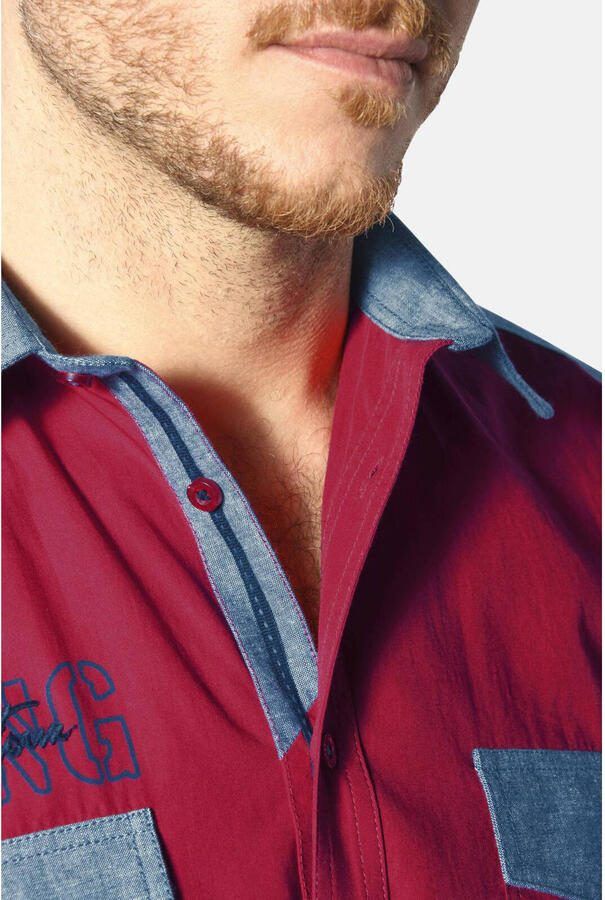 Jan Vanderstorm casual overhemd HERKKO Plus Size rood - Foto 2