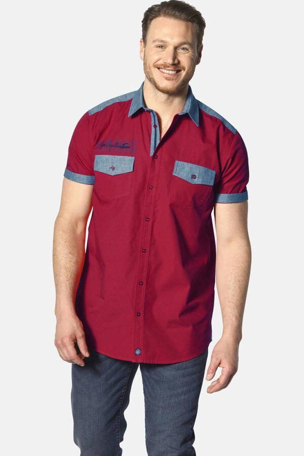 Jan Vanderstorm casual overhemd HERKKO Plus Size rood