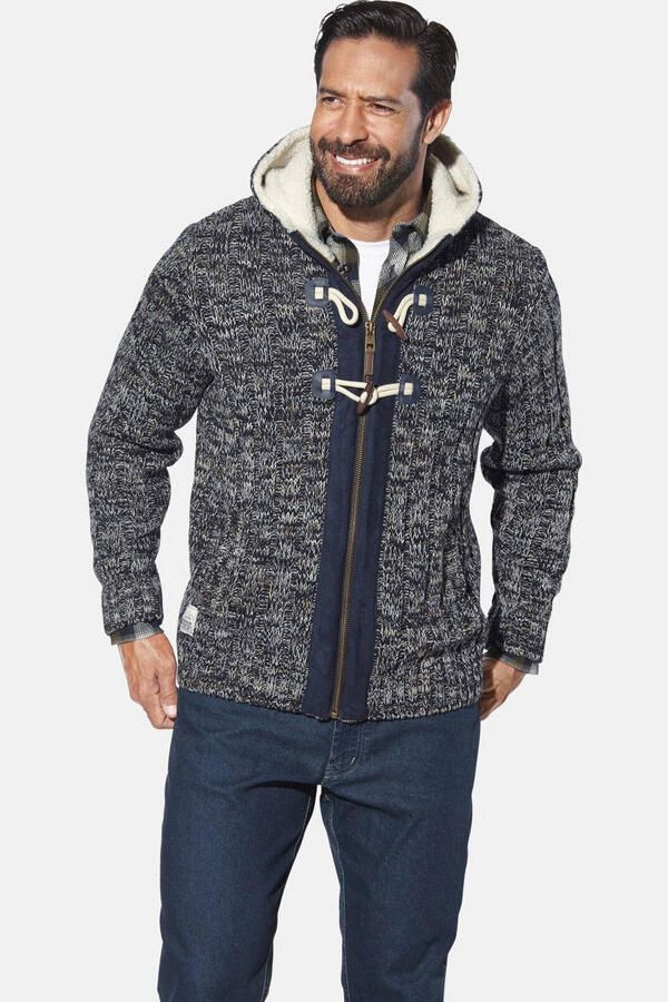 Jan Vanderstorm EIRBORG gevoerd vest met wol Plus Size donkerblauw