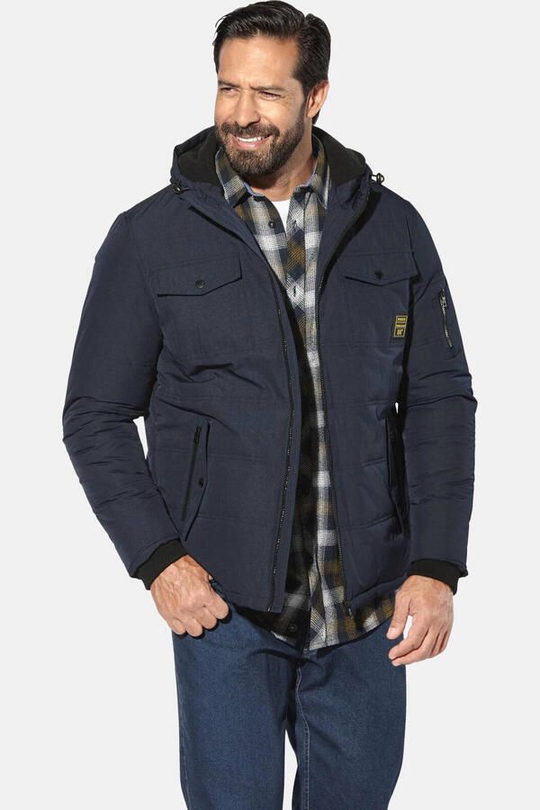 Jan Vanderstorm EIRHOLM gewatteerde jas Plus Size donkerblauw