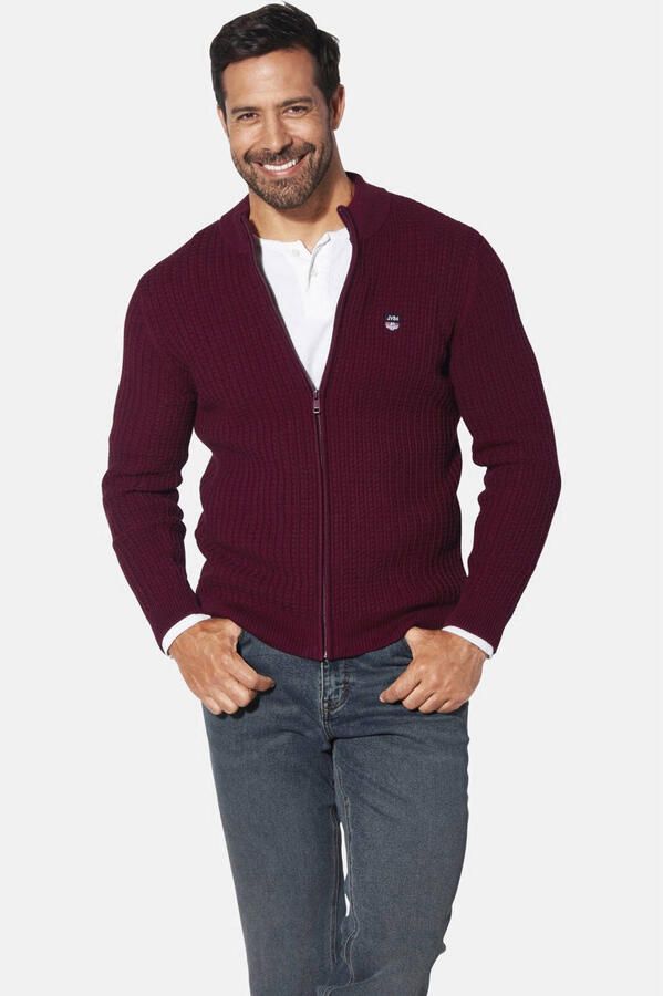 Jan Vanderstorm +FIT Collectie gebreid vest ONERVA Plus Size donkerrood