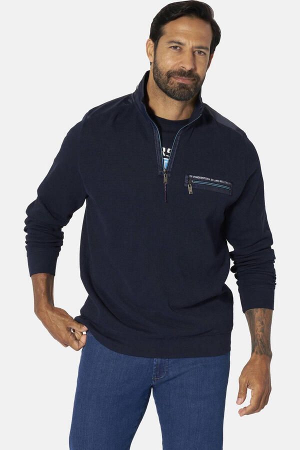 Jan Vanderstorm +FIT Collectie gebreide trui ABBO donkerblauw - Foto 3