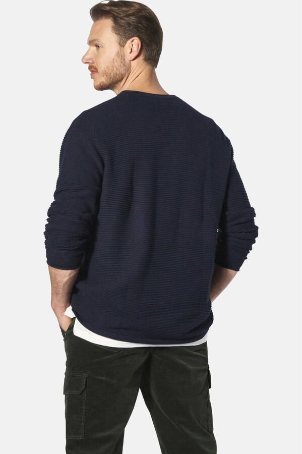 Jan Vanderstorm +FIT Collectie gebreide trui PERRIKVIK donkerblauw