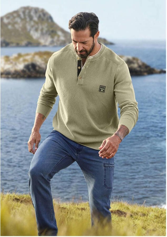 Jan Vanderstorm +FIT Collectie gebreide trui Plus Size WOLFHARD lichtkaki - Foto 2