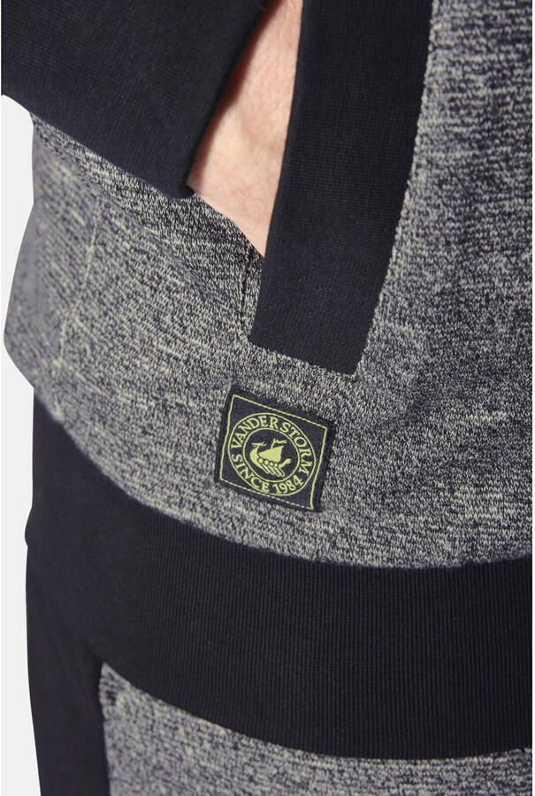 Jan Vanderstorm +FIT Collectie gemêleerd sweatvest RUMOLT Plus Size donkergrijs