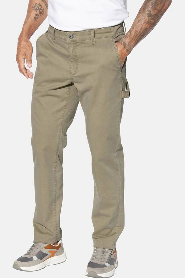 Jan Vanderstorm +FIT Collectie HELVIK loose casual broek Plus Size beige