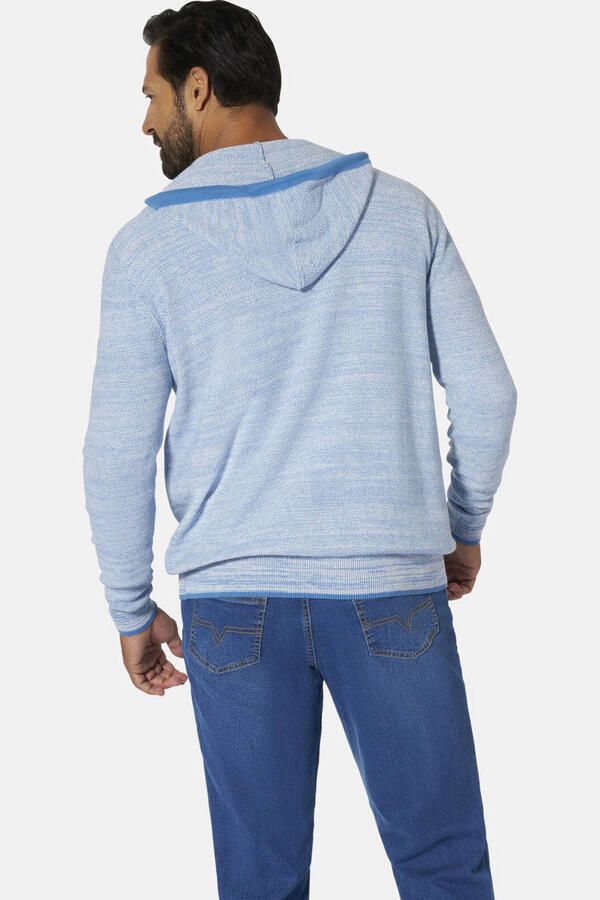 Jan Vanderstorm +FIT Collectie hoodie gebreid Plus Size TORGILS blauw - Foto 3