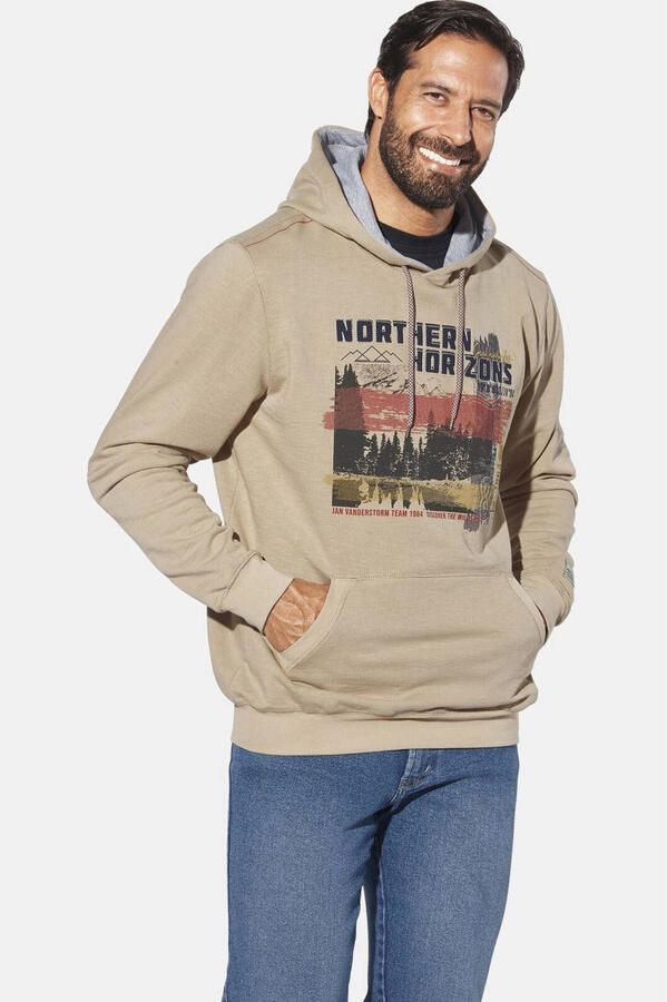 Jan Vanderstorm +FIT Collectie hoodie Plus Size OSKARVIK beige