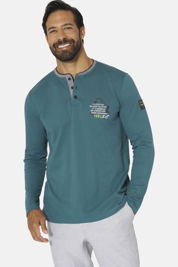 Jan Vanderstorm +FIT Collectie longsleeve KESTER petrol