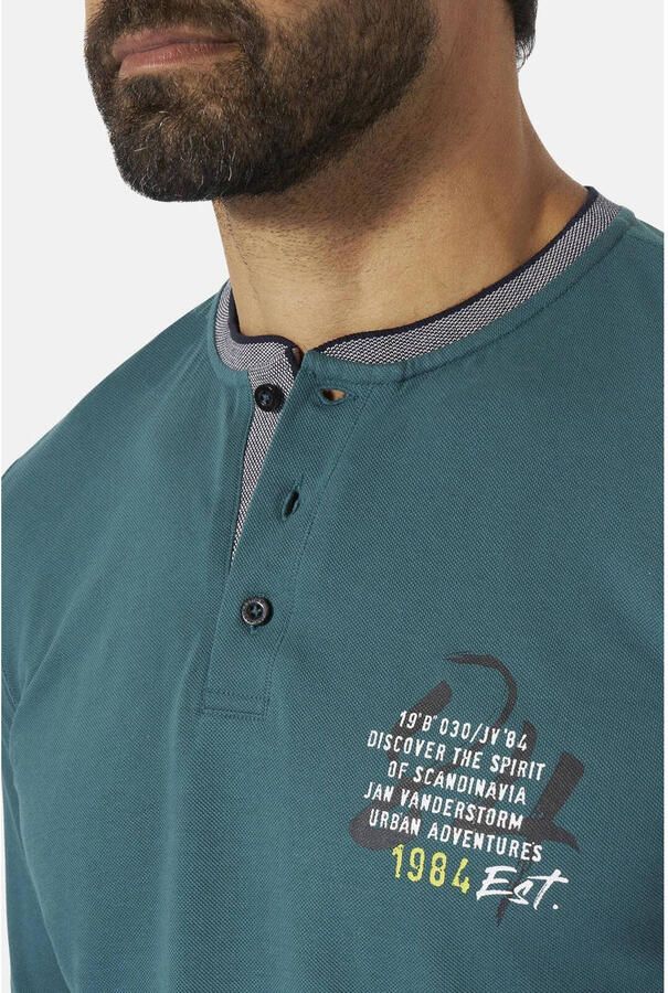 Jan Vanderstorm +FIT Collectie longsleeve KESTER petrol - Foto 3
