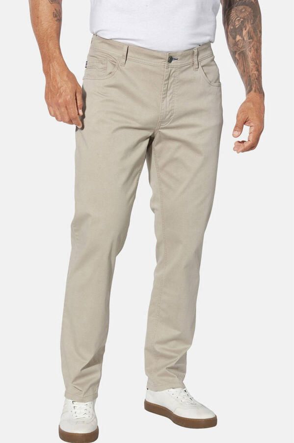 Jan Vanderstorm +FIT Collectie loose casual broek BRONKER Plus Size beige