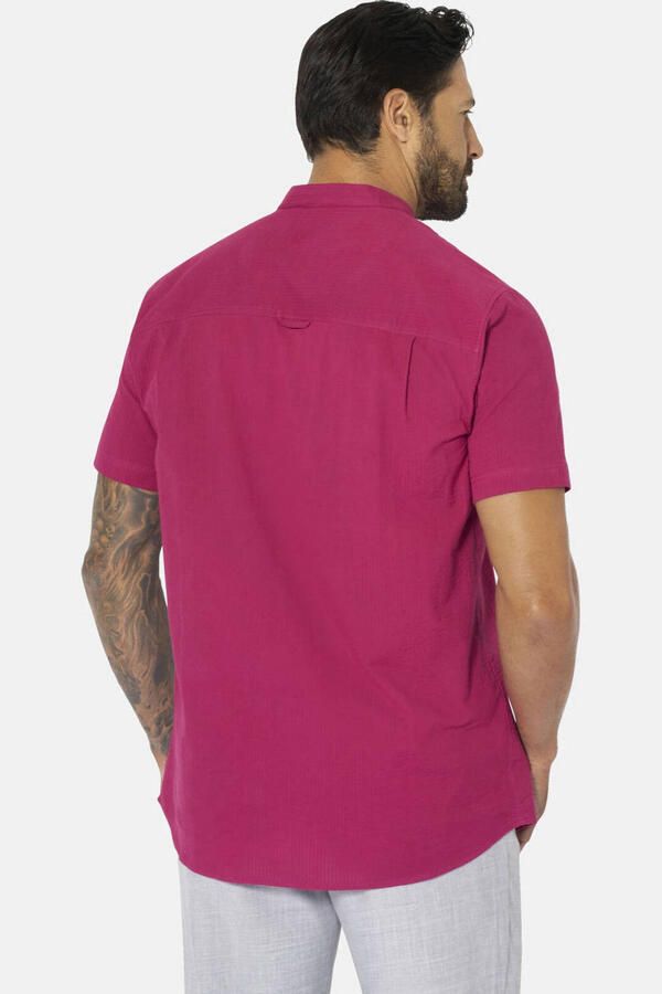 Jan Vanderstorm +FIT Collectie loose casual overhemd Plus Size donkerrood - Foto 3