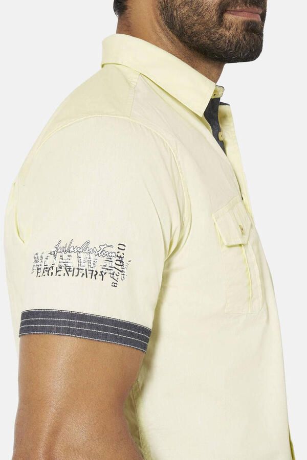 Jan Vanderstorm +FIT Collectie loose casual overhemd Plus Size lichtgeel - Foto 2