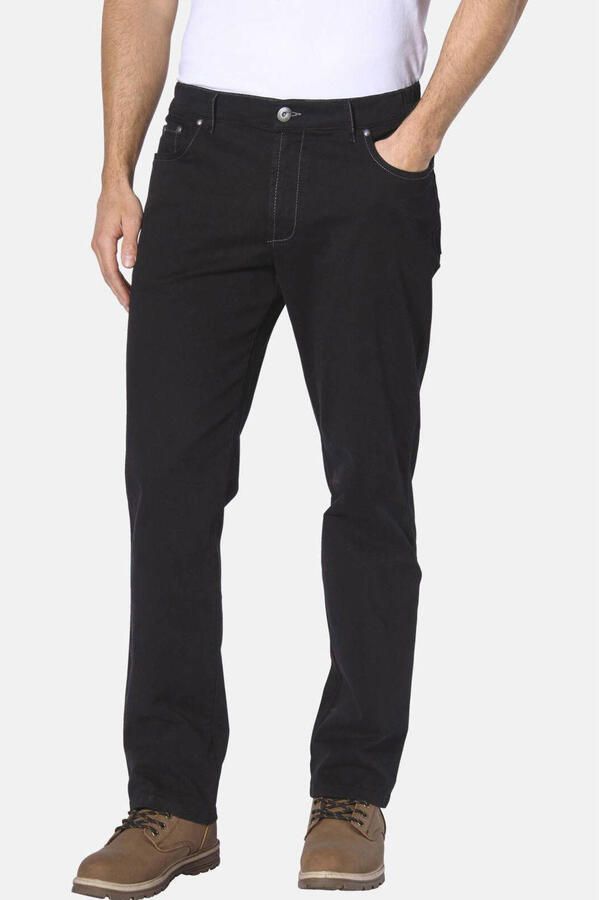 Jan Vanderstorm +FIT Collectie low waist loose fit broek SKANNI Plus Size zwart