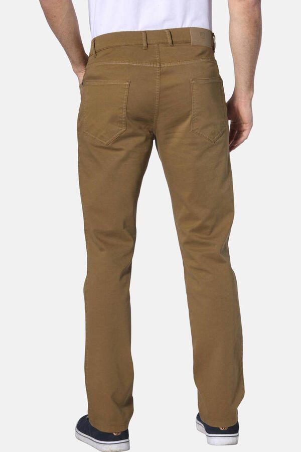Jan Vanderstorm +FIT Collectie low waist loose fit broek TARJE Plus Size bruin - Foto 2