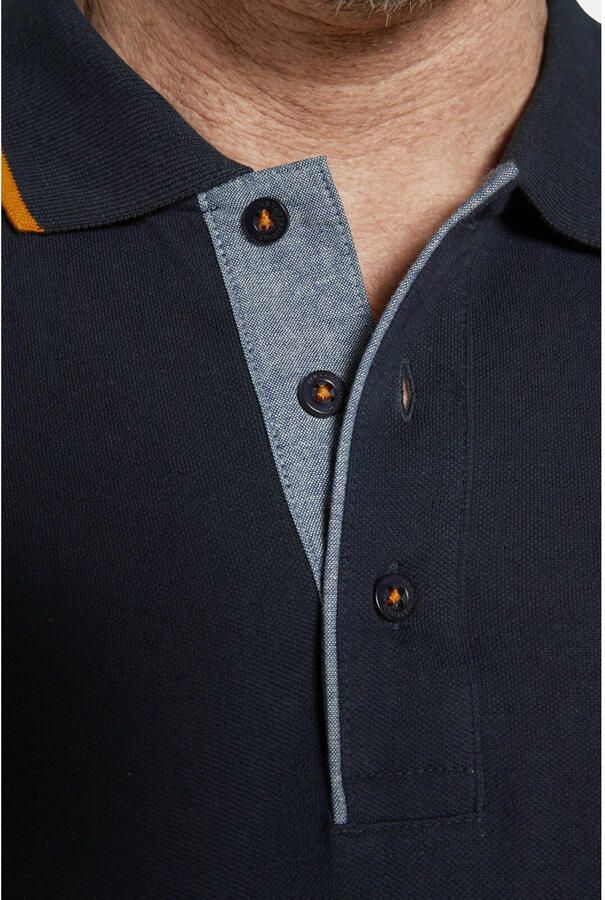 Jan Vanderstorm +FIT Collectie oversized polo LOKI Plus Size met printopdruk donkerblauw - Foto 2