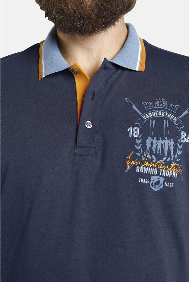 Jan Vanderstorm +FIT Collectie oversized polo ORVAR donkerblauw - Foto 2