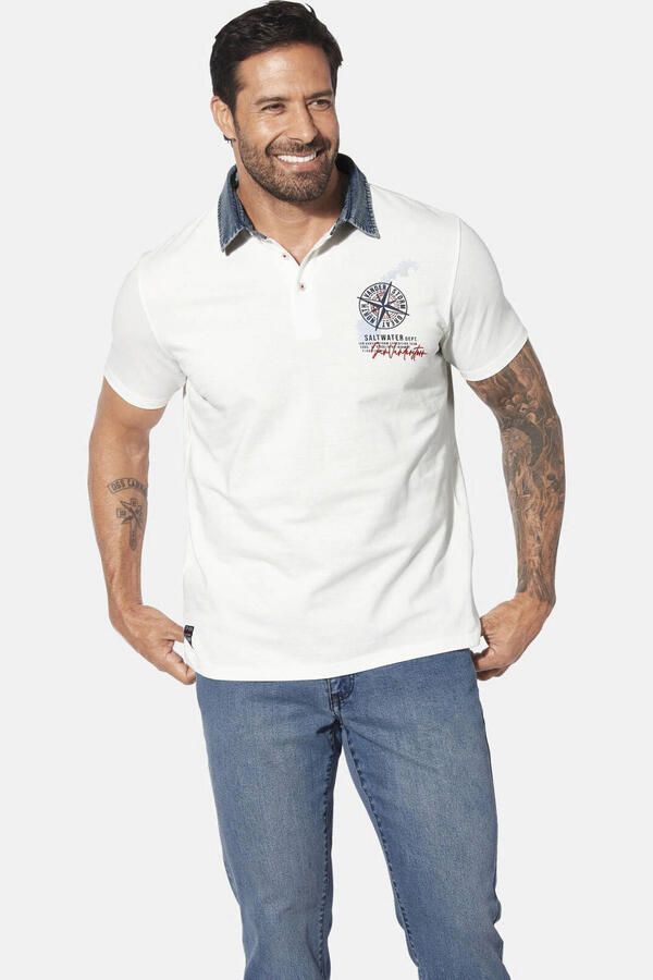 Jan Vanderstorm +FIT Collectie polo TORGUND Plus Size wit
