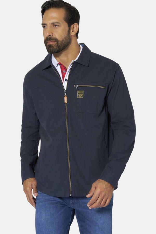 Jan Vanderstorm +FIT Collectie regular casual overhemd Plus Size donkerblauw - Foto 2