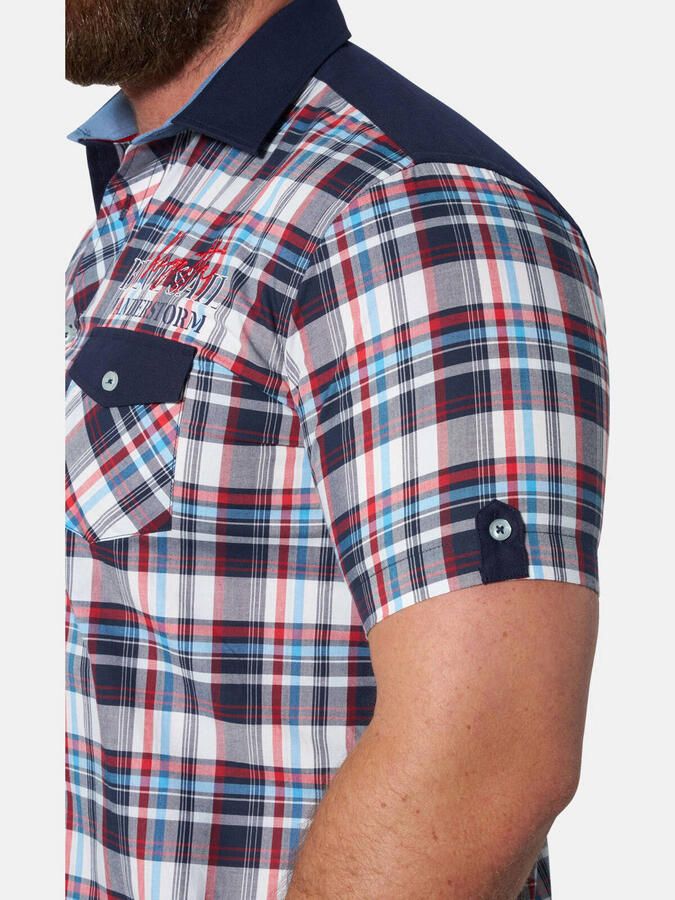 Jan Vanderstorm +FIT Collectie regular geruit casual overhemd donkerblauw - Foto 3