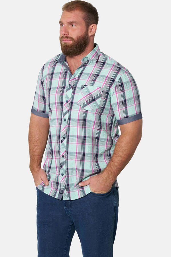 Jan Vanderstorm +FIT Collectie regular geruit casual overhemd lichtgroen