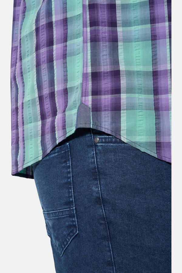 Jan Vanderstorm +FIT Collectie regular geruit casual overhemd petrol - Foto 2
