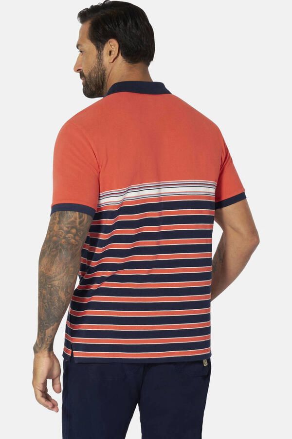 Jan Vanderstorm +FIT Collectie regular gestreepte polo Plus Size MARKUR oranje - Foto 2