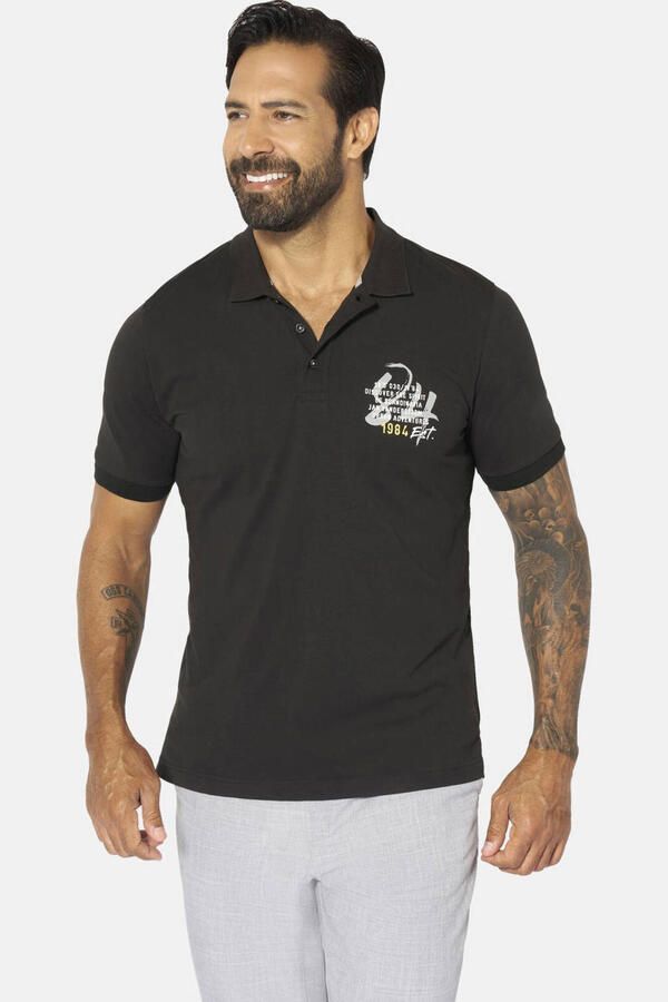 Jan Vanderstorm +FIT Collectie regular polo MAUNOR zwart