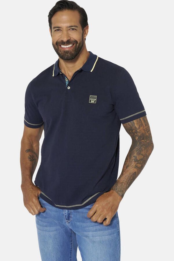 Jan Vanderstorm +FIT Collectie regular polo Plus Size JONATAR donkerblauw