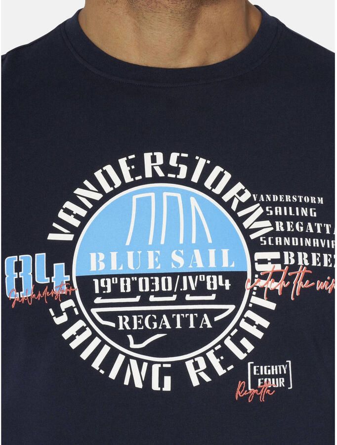 Jan Vanderstorm +FIT Collectie regular T-shirt donkerblauw - Foto 3