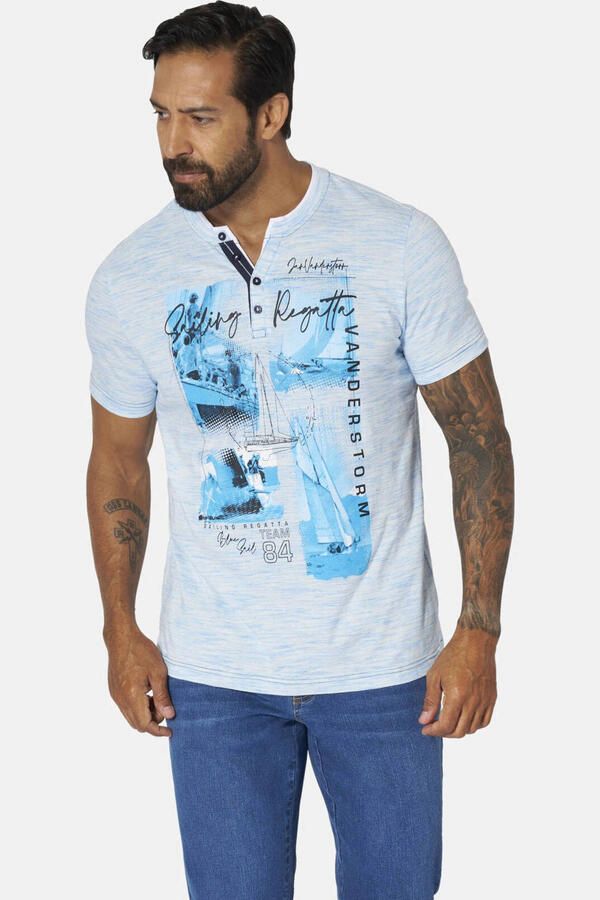 Jan Vanderstorm +FIT Collectie regular T-shirt Plus Size TJELVAR lichtblauw