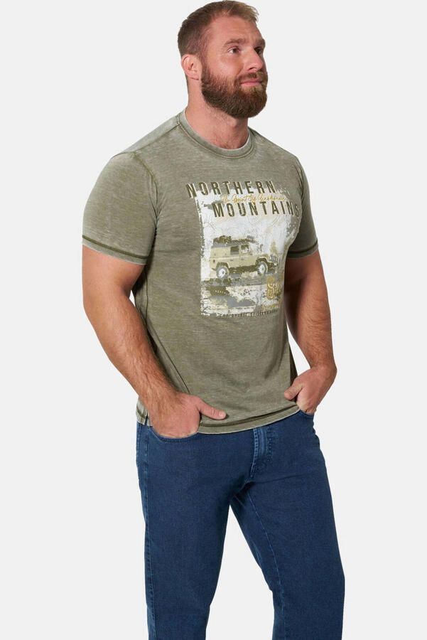 Jan Vanderstorm +FIT Collectie regular T-shirt RASIK olijfgroen