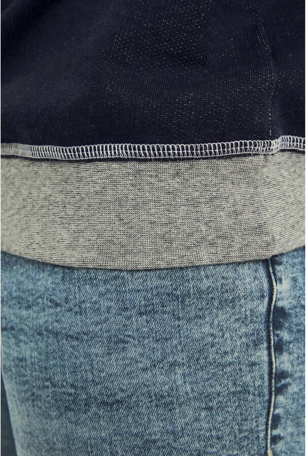 Jan Vanderstorm +FIT Collectie sweater JARMUND Plus Size met printopdruk donkerblauw