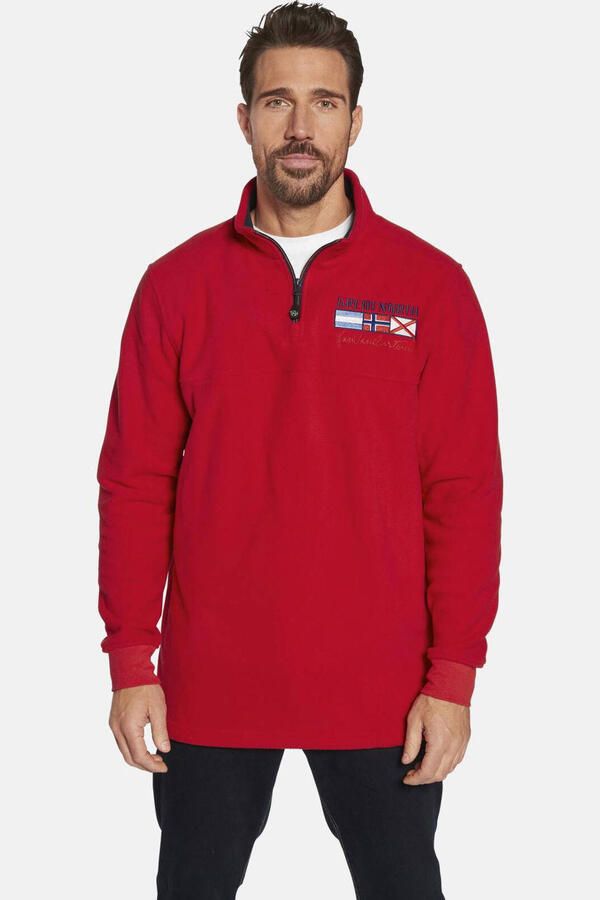 Jan Vanderstorm +FIT Collectie sweater SIETSE Plus Size rood