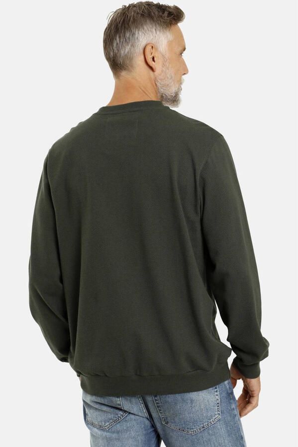 Jan Vanderstorm longsleeve Plus Size Viljar met textuur olijfgroen - Foto 2