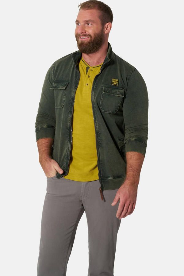 Jan Vanderstorm +FIT Collectie sweatvest BLANKUR olijfgroen