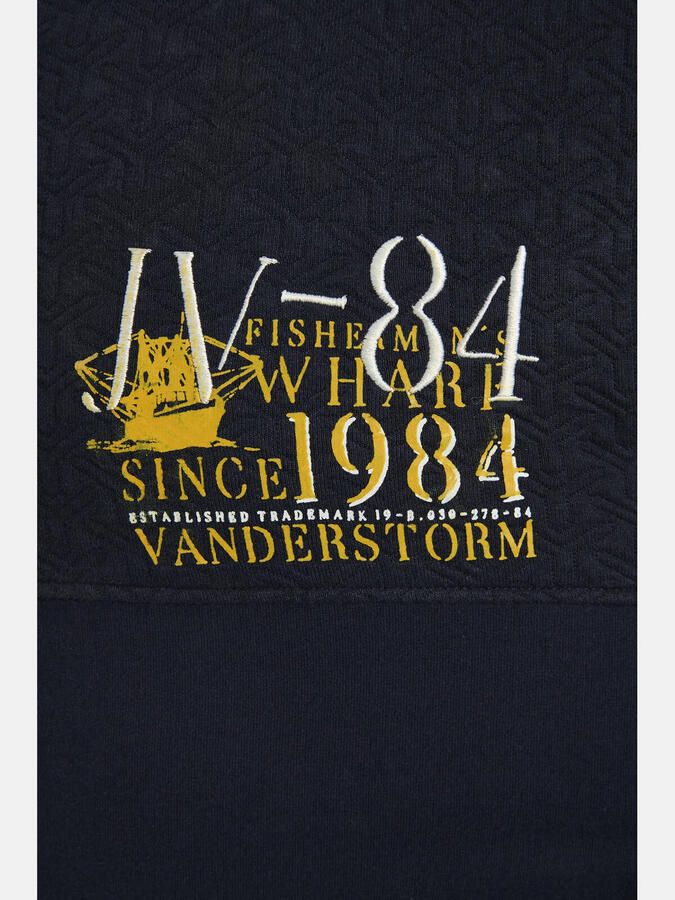 Jan Vanderstorm +FIT Collectie sweatvest DAGOMAR Plus Size met printopdruk blauw