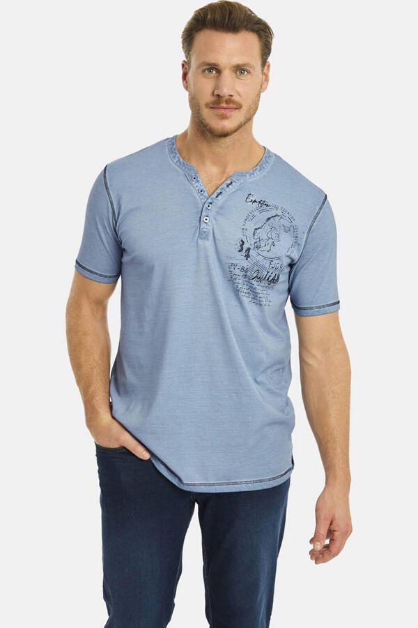 Jan Vanderstorm +FIT Collectie T-shirt GODBERT Plus Size lichtblauw