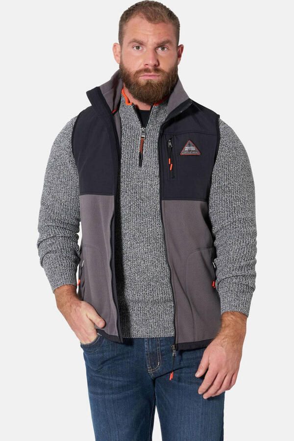 Jan Vanderstorm fleece bodywarmer +FIT Collectie Plus Size zwart