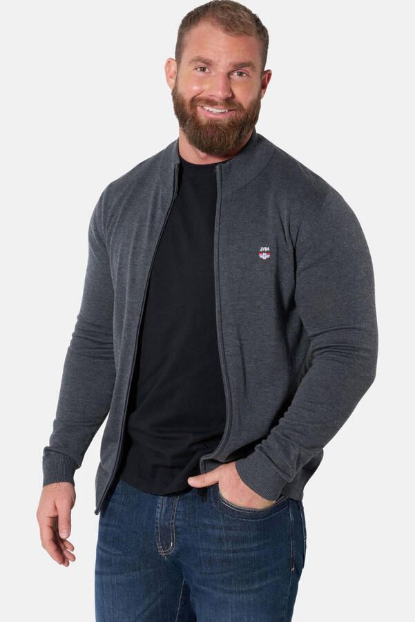 Jan Vanderstorm gebreid vest Plus Size grijs