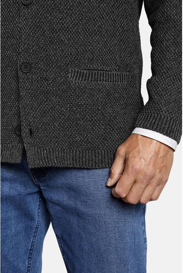 Jan Vanderstorm gemêleerd vest Plus Size ASGER donkergrijs