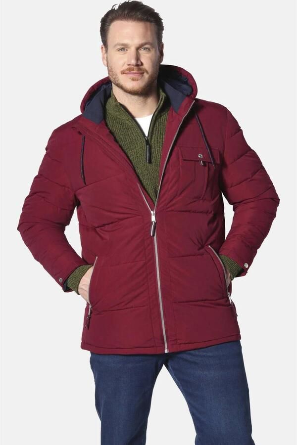 Jan Vanderstorm gewatteerde jas ARFST Plus Size donkerrood