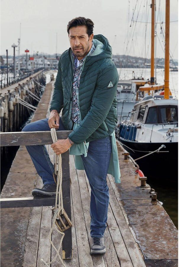 Jan Vanderstorm gewatteerde jas EIRLUND Plus Size petrol - Foto 2