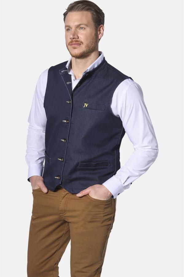 Jan Vanderstorm gilet HILDEVIN Plus Size donkerblauw - Foto 3