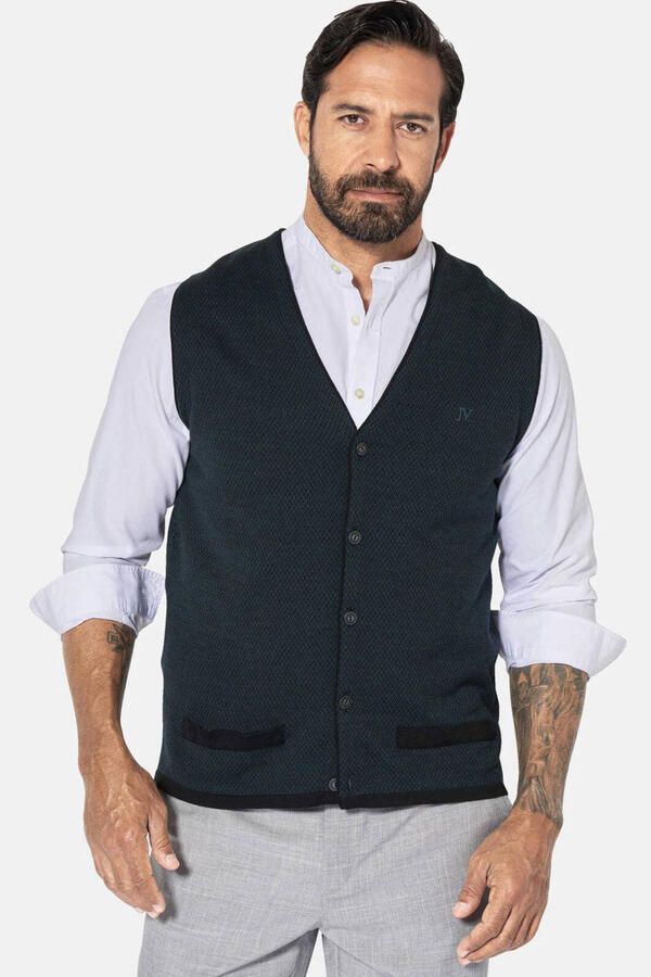 Jan Vanderstorm gilet met wol Plus Size TANE petrol