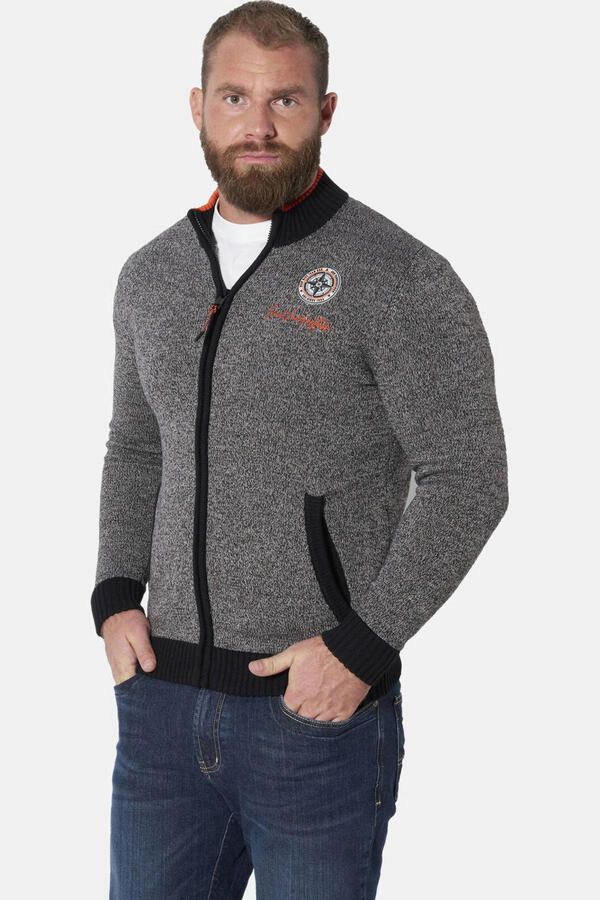 Jan Vanderstorm katoenen vest Plus Size grijs